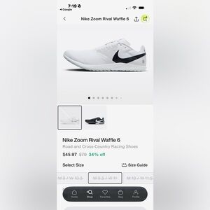 Nike Zoom Rival Waffle 6 in White and Gray